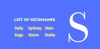List of Nicknames with S with Meanings 2023 Nicknames with S