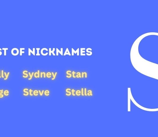 List of Nicknames with S with Meanings 2023 Nicknames with S