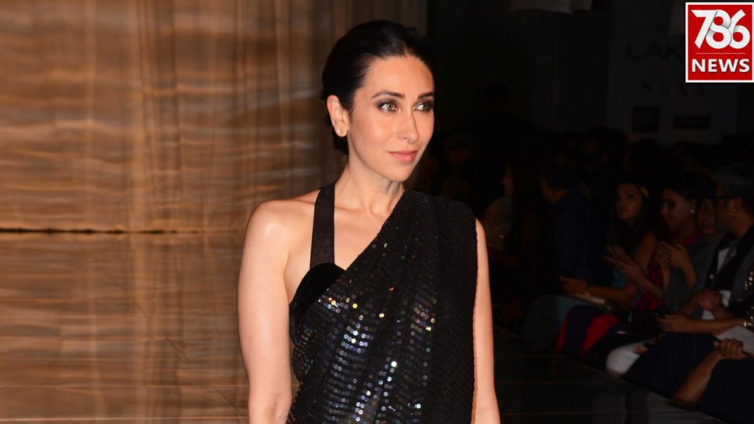 Karisma Kapoor Sets New Fashion Trend with Grace and Glamour in Elegant Black Sari